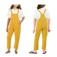 thumbnail image 1 of Girls' Casual Sleeveless Jumpsuits Yellow Overalls with Side Pockets Girls Summer Outfits Girls Outfit 6-7 Years Girls Fashion, 1 of 5
