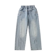 Girls Casual Straight Leg Pants Comfortable Everyday Wear Trousers For Teenage Youth With Stretchy And Side Pockets