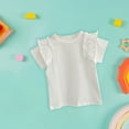 thumbnail image 1 of Girls Casual Summer Short Sleeve Round Neck Solid Color Tee Top for Toddler and Kids T-Shirts Kids Short Sleeve Crewneck Solid Basic Tees Casual Tops, 1 of 3