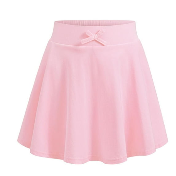 Girls Casual Summer Skirt with Bow Solid Color Athletic Tennis Skirt Clothes