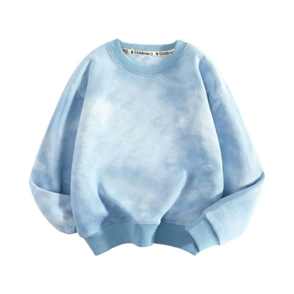 Girls Casual Tie Dye Crewneck Long Sleeve Sweaters Loose Fashion Tops for 1-8 Years