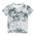 thumbnail image 1 of Girls Casual Tie-Dyed Short-Sleeve T-Shirt Cute Print Summer Blouse for Boys And Girls 1-13 T, 1 of 5