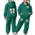 thumbnail image 1 of Girls Casual Tracksuit Sweatsuits with Bow Print Design Hoodie Jogger Pants Outfit Clothes, 1 of 7