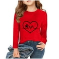 thumbnail image 1 of Girls Casual Tunic Tops Long Sleeve Loose Soft Blouse T-Shirt Size 2-15 Red 3-4 Years, 1 of 7