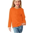 thumbnail image 1 of Girls Casual Tunic Tops Solid Long Sleeve Loose Soft Blouse T-Shirt Size 3-13, 1 of 7