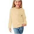 thumbnail image 1 of Girls Casual Tunic Tops Solid Long Sleeve Loose Soft Blouse T-Shirt Size 3-13, 1 of 7