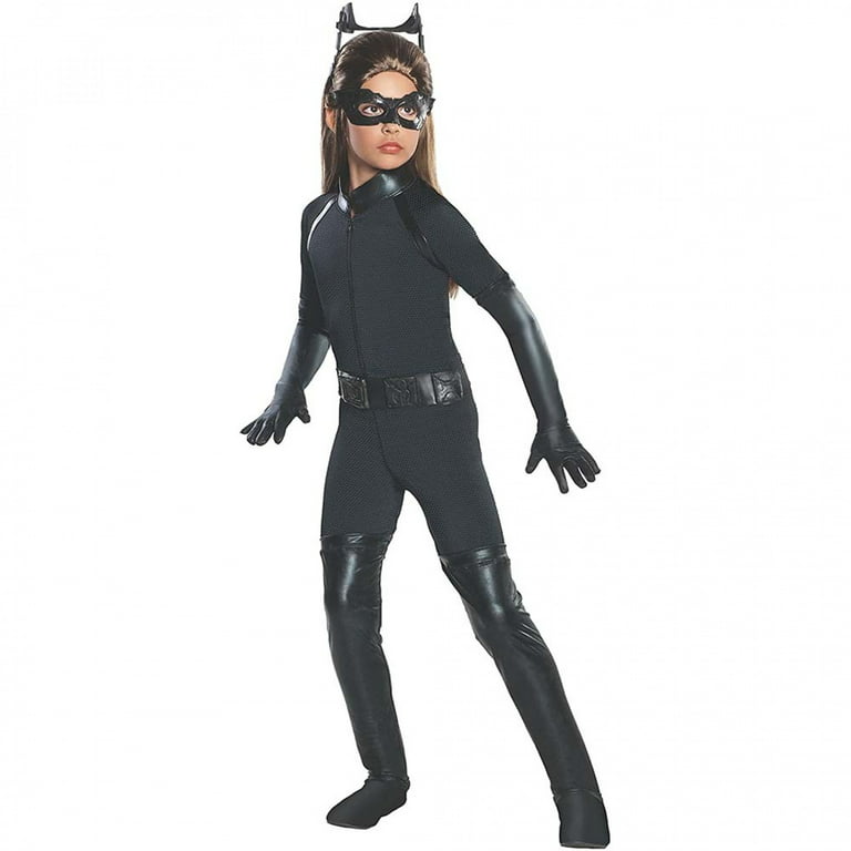 Child CATWOMAN Girls Batman Dark Knight Fancy Dress Costume Mask Cat Woman  Girls