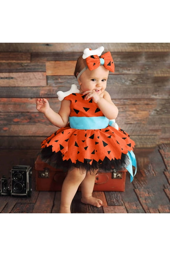 Girls Caveman Style Dress, Mesh Tulle Outfit with Dog Bones Design, Historical Theme Wear for Dress Up, Fun and Fashionable for Creative Play, Princess Inspired Ensemble