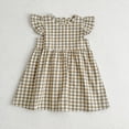 thumbnail image 1 of Girls Checkered Puff Sleeve Dress Summer Spring Party Holiday Casual Children Clothing Flared Adorable Size 3-4 Years, 1 of 3