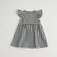 thumbnail image 1 of Girls Checkered Puff Sleeve Dress Summer Spring Party Holiday Casual Children Clothing Flared Adorable Size 6-7 Years, 1 of 3