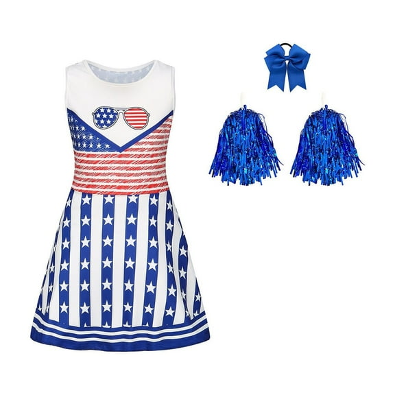 Girls' Cheer Cheerleading Dress 4 Piece Long Sleeve Crop Tops With Skirt Pompoms Socks Carnival Party Outfits Babies for Babies