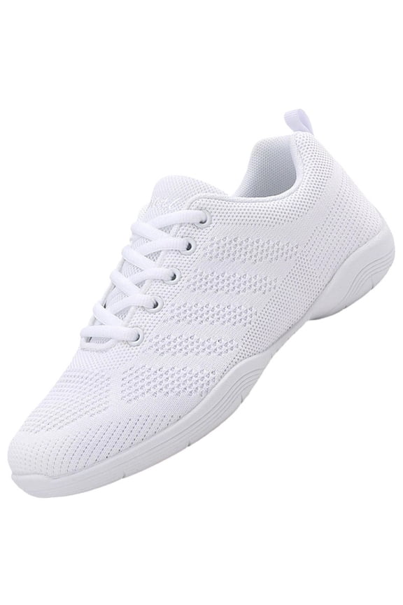 Girls Cheer Shoes White Cheerleading Dance Sneakers Breathable Lightweight Comfortable Suitable for Youth Athletic Training Tennis Competition Running and Fitness