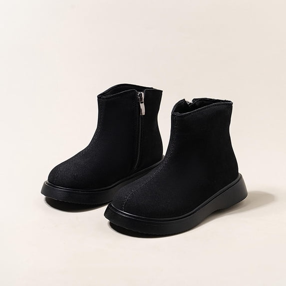 Girls Chelsea Boots, Side Zipper Booties, Wide Toe Full Side Zipper, Wide Round Toe, Thick Sole, Dress Outfits, Toddler To Big Kid