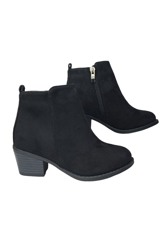 Girls Chelsea Boots Suede Thickened Winter Warm Ankle Booties Zip up Chunky Stacked Heel Casual Dress Boots D 13 Little Kid