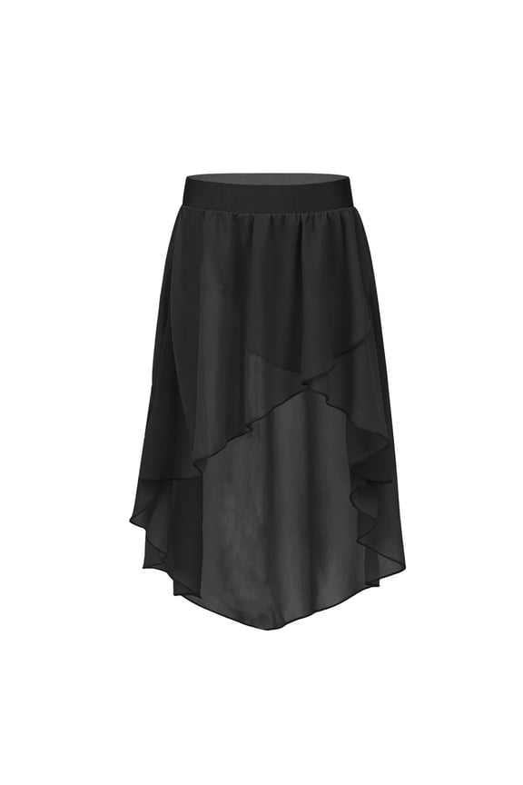 Girls Chiffon Ballet Dance Wrap Skirt for Ballroom Latin Salsa Tango Performance Practice Skirts