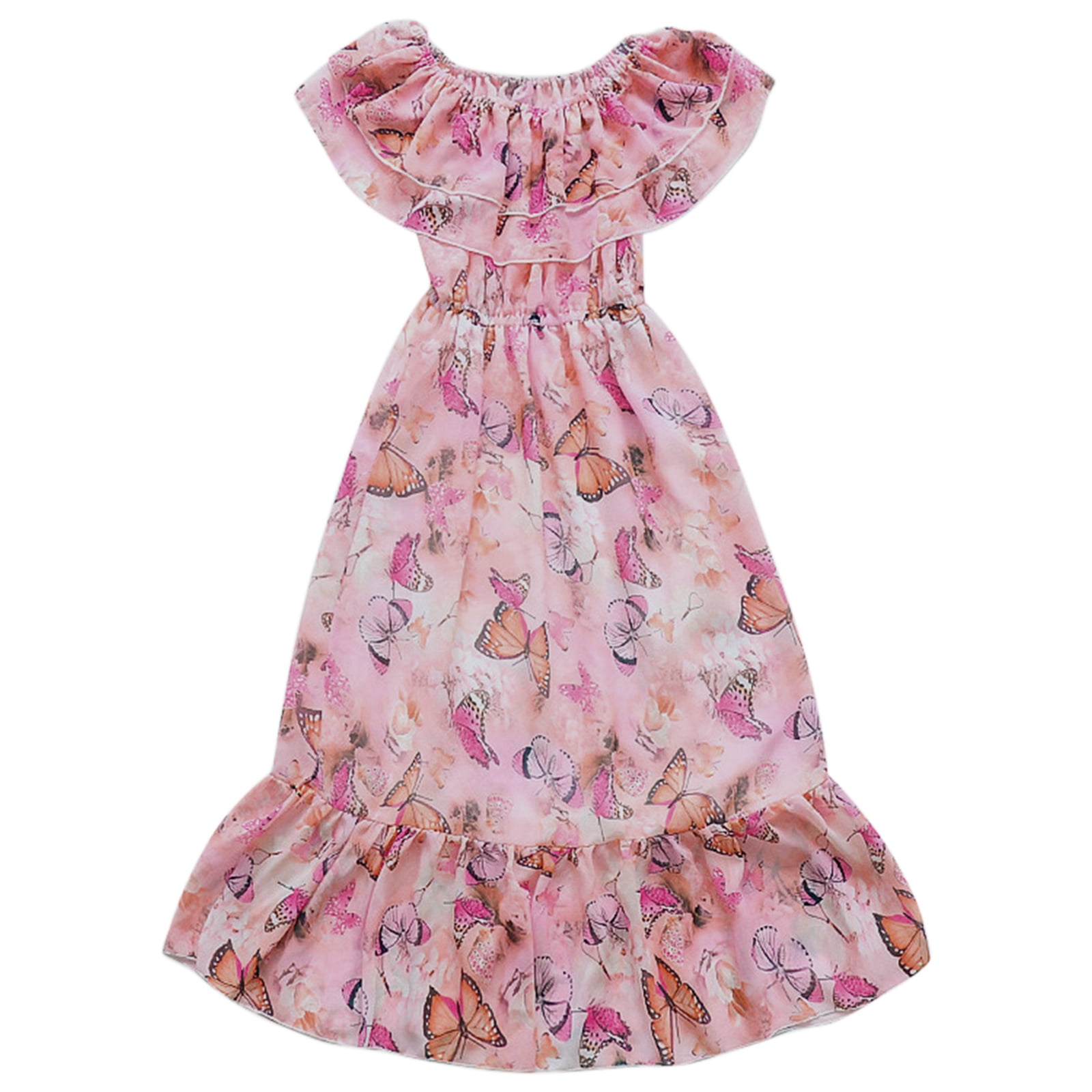 Girls' Chiffon Dress Summer Foreign Style Mid Length Beach Children'S ...