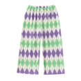 thumbnail image 1 of Girls Chiffon Pants Checkered Wide Leg Ribbed Pants Stretchy Mid Rise Summer Casual Long Trousers 8T, 1 of 3