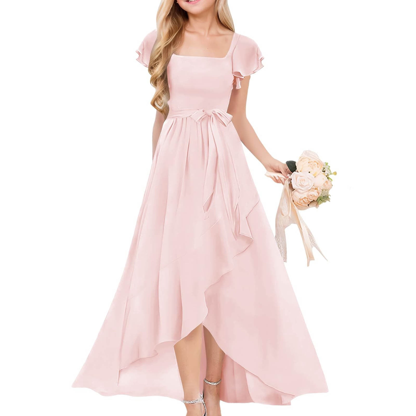 princess chiffon dress Dark Navy Mother of the Bride Dress V-neck Floor-Length Chiffon A-Line