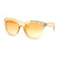 thumbnail image 1 of Girls Child Size Engraved Bling Foil Plastic Round Horn Rim Sunglasses Orange, 1 of 4