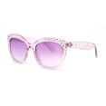 thumbnail image 1 of Girls Child Size Engraved Bling Foil Plastic Round Horn Rim Sunglasses Purple, 1 of 4