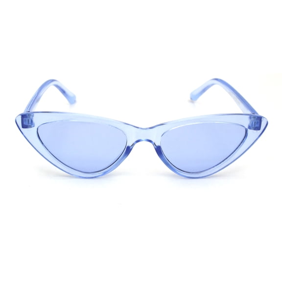 Girls Child Size Gothic Mod Chic Cat Eye Lolita Plastic Sunglasses Blue