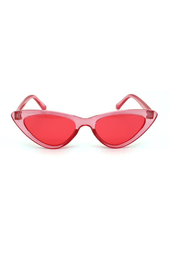 Girls Child Size Gothic Mod Chic Cat Eye Lolita Plastic Sunglasses Red