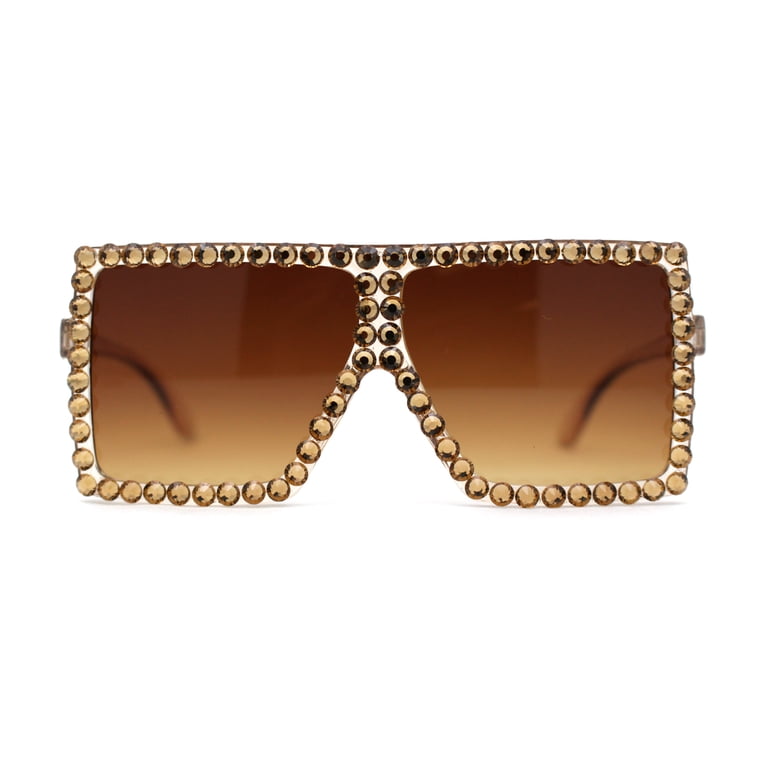 Girls Child Size Large Rhinestone Studded Flat Top Square  display picture 1