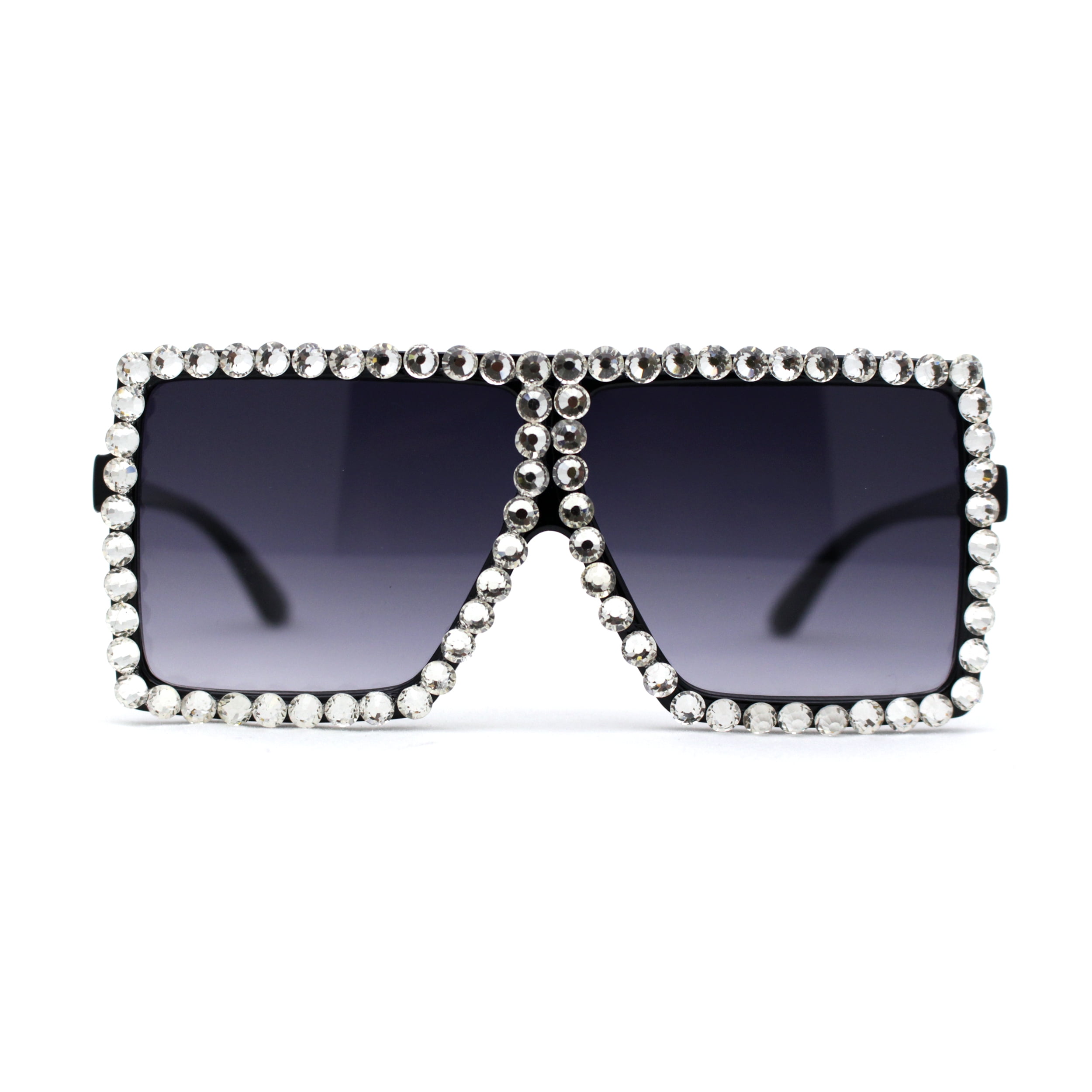 Girls Child Size Large Rhinestone Studded Flat Top Square 