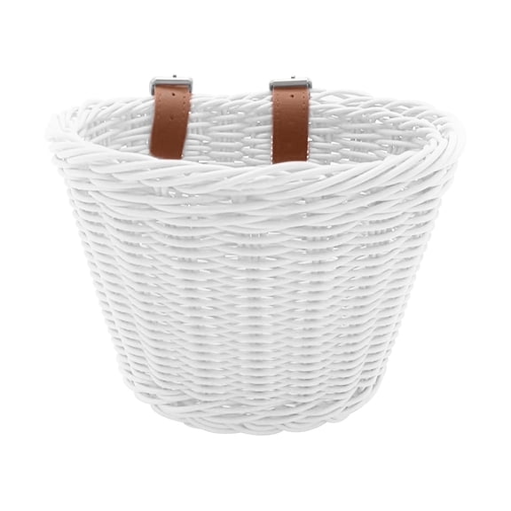 Girls Children Bike Front Basket Hanging Basket PP Rattan Woven Basket With Adjustable Belts