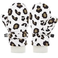 thumbnail image 1 of Girls Children Winter Warm Snow Mittens Trendy Leopard Print for Cold Weather Outdoor Play Gear Kids Toddler Gloves 6M-2T, 1 of 2