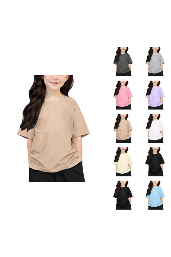 Girls Christian Shirts Short Sleeve Crewneck Religious Faith Shirt Summer Casual Jesus Shirt 3-13 Years