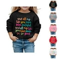 thumbnail image 1 of Girls Christian Sweatshirts Crewneck Long Sleeve Bible Verse Graphic Sweatshirt Kids Pullover Tops, 1 of 1