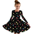 thumbnail image 1 of Girls Christmas Dress Red Swing Long Sleeve Dress Printed Tea-Party Xmas Dresses Casual A-Line Fall Dresses, Black, 13 Years, 1 of 6