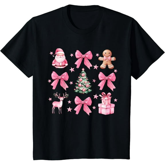 Girls Christmas Graphic Tee Kids Holiday Season Shirt