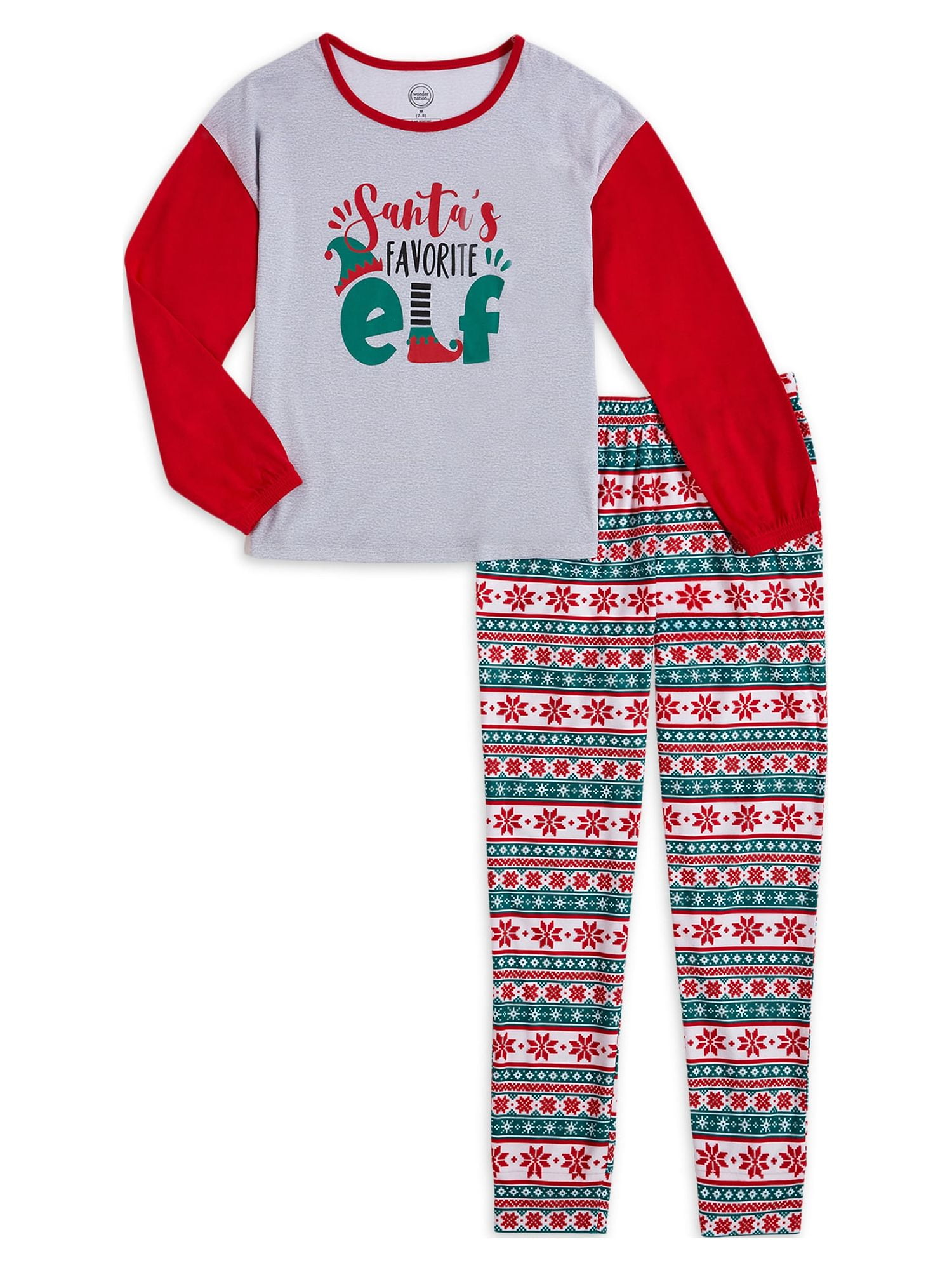 Girls Christmas Holiday Long Sleeve Top and Jogger 2 Piece Pajama Set Sizes 4 18 Plus Walmart