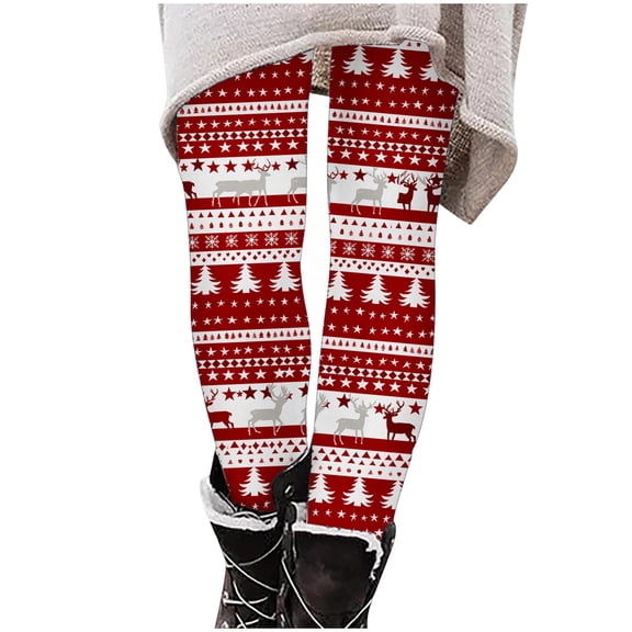 Girls' Christmas Leggings Snowflake Christmas Tree Printed Casual Pants Festive Kids' Girl Soft Yoga Dance Leggings