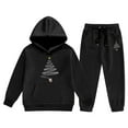 thumbnail image 1 of Girls Christmas Outfit Set - Lined Hoodie and Jogger Pants, Warm Winter Tracksuit for Kids, Cozy Holiday Printed Sweatshirt and Pants Set, 1 of 6