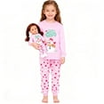 thumbnail image 1 of Girls Christmas Pajamas Kids Long Sleeve Pajamas Winter Nightwear Sleepwear for 2-12 Years Girls and 18" Dolls Clothes, 1 of 7