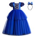 thumbnail image 1 of Girls Christmas Princess Dress, Sequin Puff Sleeve Tulle Ball Gown with Bow Headband, 1 of 1