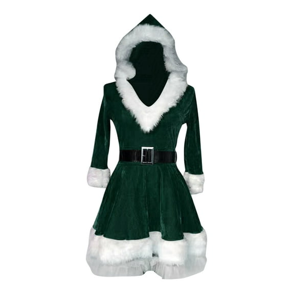 Girls Christmas Santa Girls Mrs Claus Dress Outfit For Kids Xmas Party Outfit,Size 6-8 Years