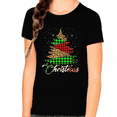 thumbnail image 1 of Girls Christmas Shirt Cute Merry Christmas Outfits for Girls Christmas Tops Plaid  Shirts for Kids, 1 of 5