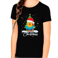 thumbnail image 1 of Girls Christmas Shirt Cute Santa Chicken Christmas Outfits for Girls Christmas Shirts for Kids, 1 of 5