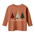 thumbnail image 1 of Girls Christmas Shirts Festive Holiday Print Long Sleeve Crewneck Tee Casual Top With Cute Seasonal Design Youth, 1 of 4