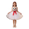 thumbnail image 1 of Girls Christmas Snowman Tutu Dress with Headband Snug Fit White Tulle Layered Skirt Holiday Party Princess Outfit, 1 of 8