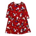thumbnail image 1 of Girls Christmas Snowmen Holiday Tee Shirt Dress Medium, 1 of 2