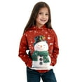 thumbnail image 1 of Girls Christmas Sweatshirt Snowman Print Boys Hoodies Graphic Pullover Tops Long Sleeve Casual Soft Boys Kids Clothes Red 6-7 Years, 1 of 4