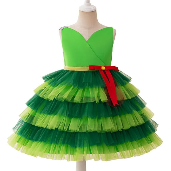 Girls Christmas Thief Costume Dress Halloween Sleeveless Princess Dress Up, Size 4Y