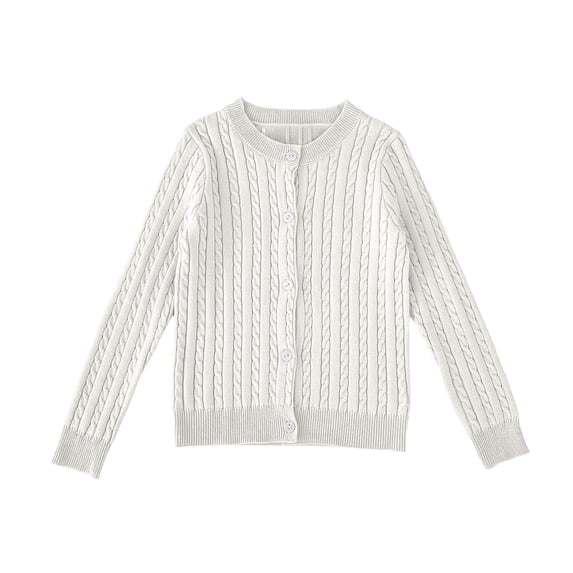 Girls Chunky Knit Cardigan Baby-Girls and Toddler Long Sleeve Button Front Cardigan Sweater Loose Outerwear Winter Warm Coat