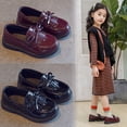 thumbnail image 1 of Girls Chunky Platform Loafers Slip On Dress Shoes Round Toe Flats Non Slip Sole for Kids Daily Uniform Wear, 1 of 9