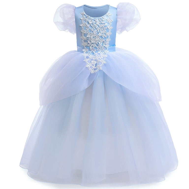 Girls Cinderella Princess Costumes Puff Sleeve Fancy Birthday Party Dress -  Walmart.com